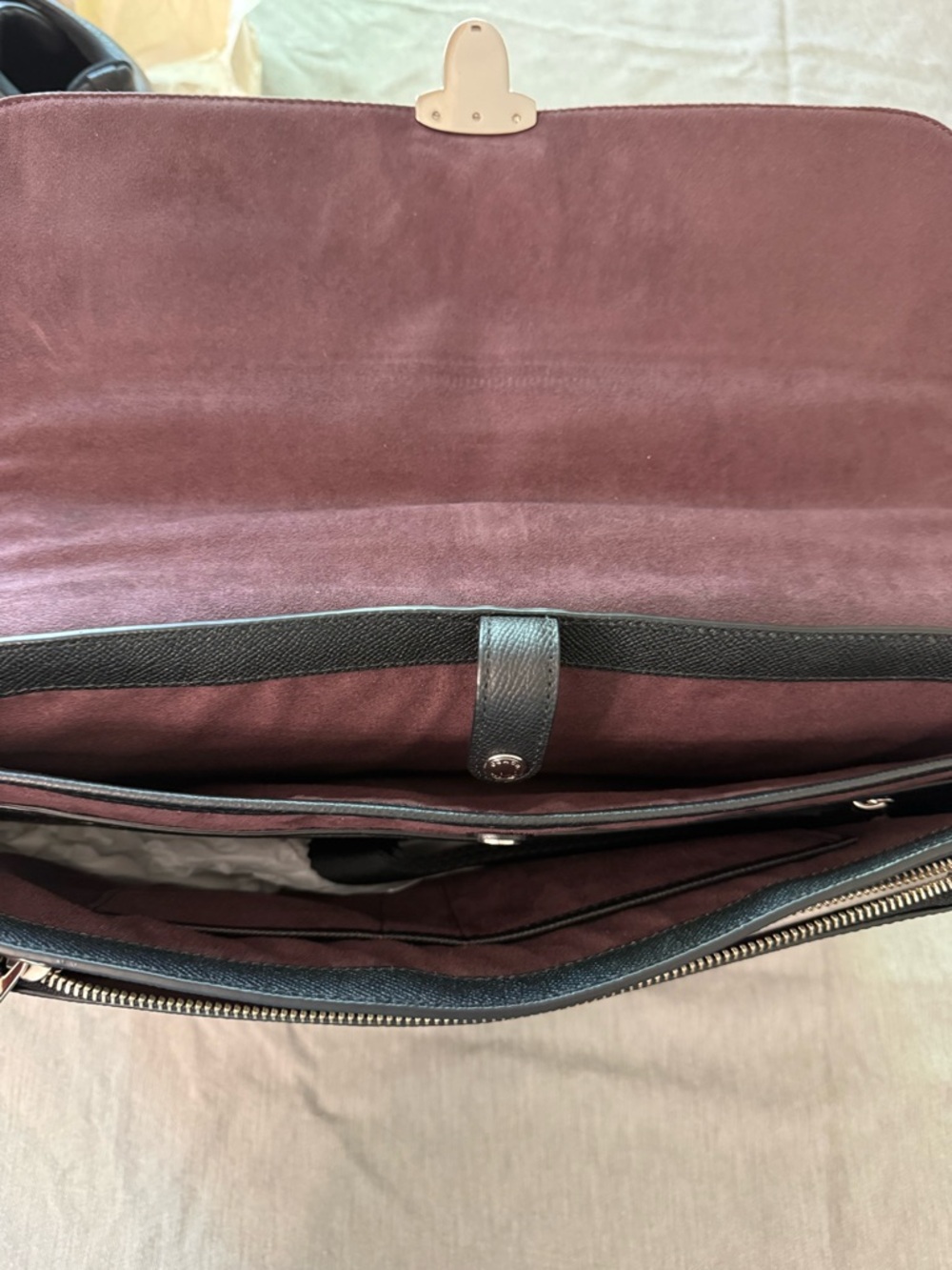 Coach Black Leather Briefcase with Silver Hardware - Picture 4 of 4